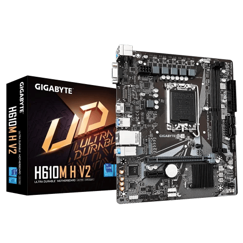 GIGABYTE H610M H V2 DDR5 Motherboard for Intel LGA 1700, Micro ATX - Black