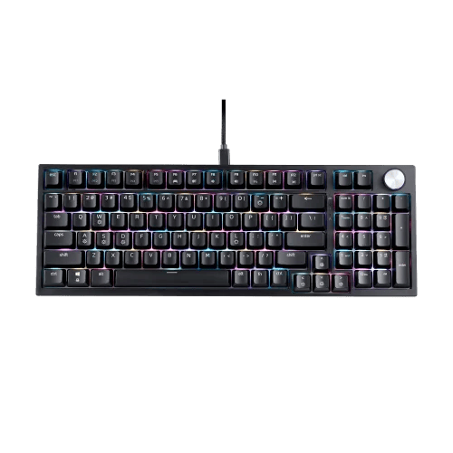 XPG SORCERER Gaming Keyboard 96 Mechanical, Per-Key RGB, USB-C, XPG Red Switches - Black