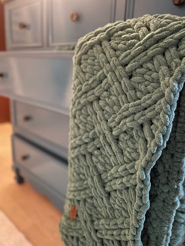 بطانية بغرزة دبل كاروهات