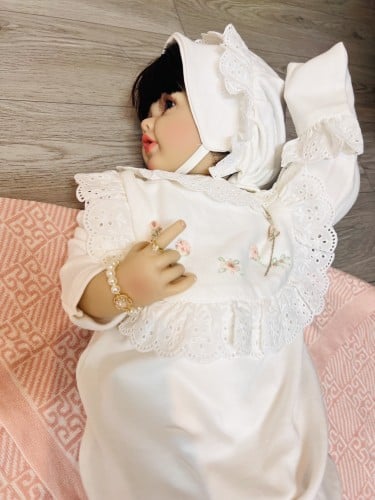 طقم فاخر قطن 100٪تطريز يدوي