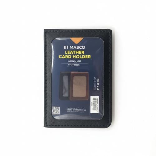حامل بطاقة جلد ماسكو اسود وجهين 0741T835BK