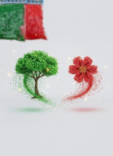 فلين حبيبات ملون وسط