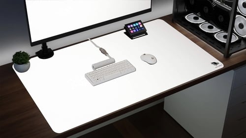 ماوس باد Full White كبير من ياسا