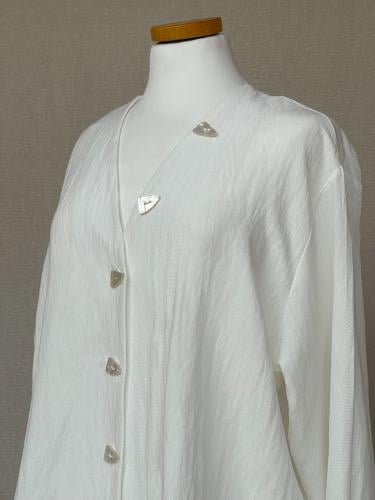 طقم لينن صدف - ابيض