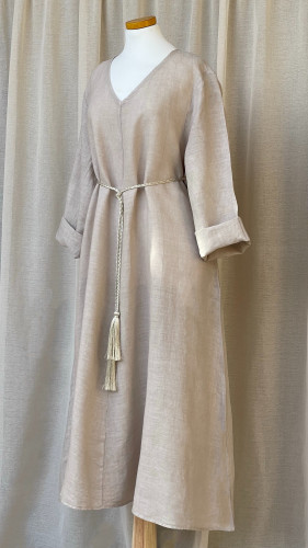 فستان كلوش لينن - بيج فاتح