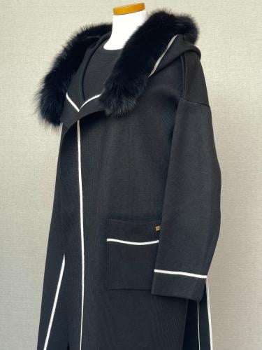 طقم فرو طبيعي ثلاث قطع - اسود