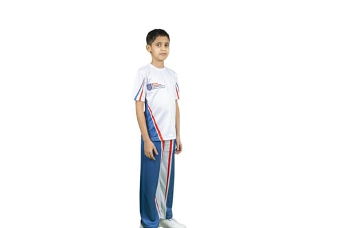 بدلة رياضية تيشيرت أزرق و أبيض و بنطلون أزرق و أبي...