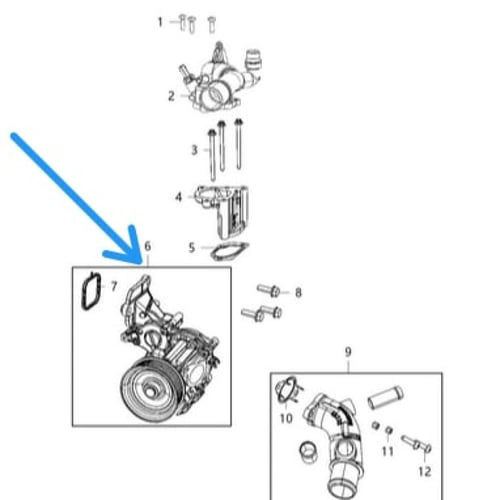 طرمبة ماء اصلي رانجلر تيربو تشارج 2.0L 2018 -2023