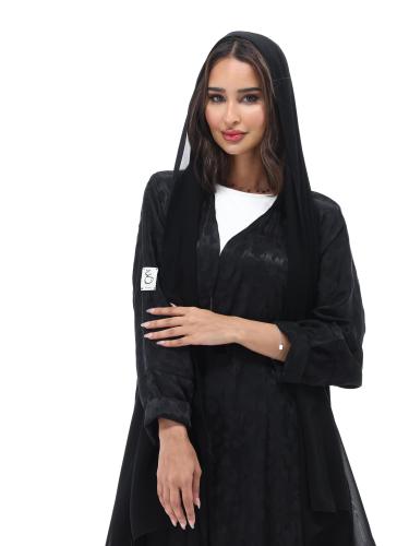 عباية حرير مغسول - اسود