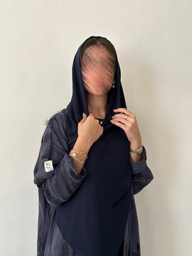 عباية حرير مغسول - كحلي