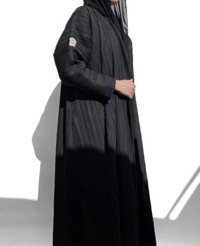 عباية لينن شتوي مكسر - اسود