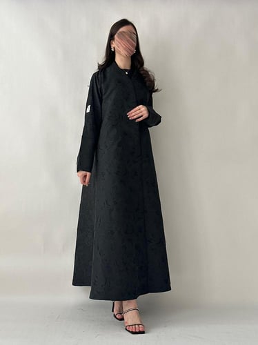 عباية تفته بورود - اسود