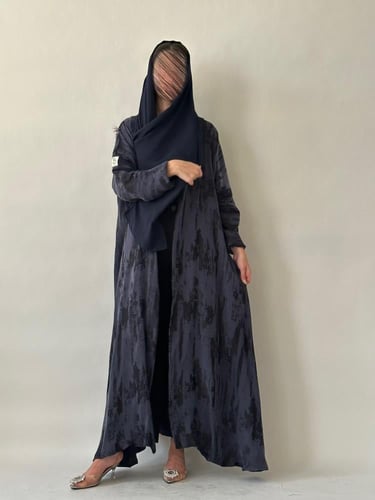 عباية حرير مغسول - كحلي