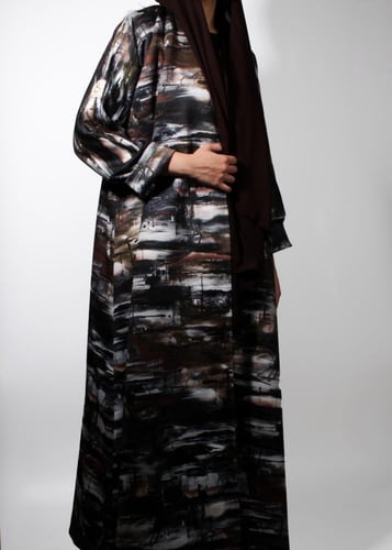 عباية صوف ستريتش - مشجر