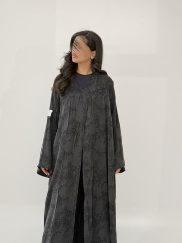 عباية جاكار - اسود ممزوج برمادي غامق