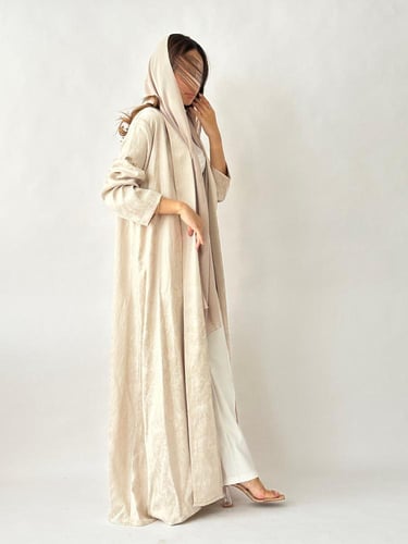 عباية تفته ناعمه - بيج/سكري