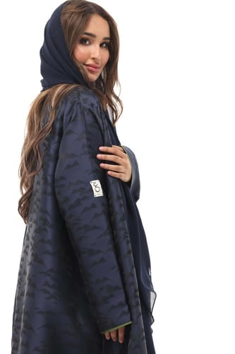 عباية تفته مشجرة - كحلي مع اخضر