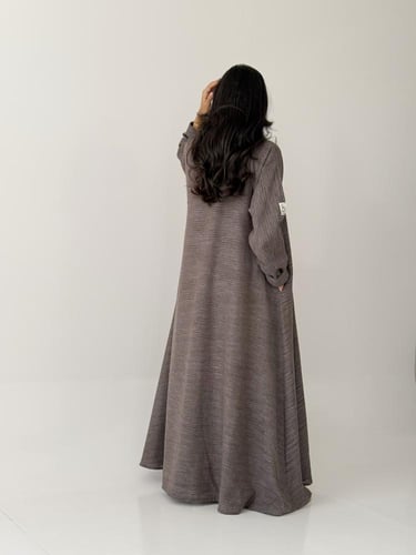 عباية لينن قطن - بني خيطين