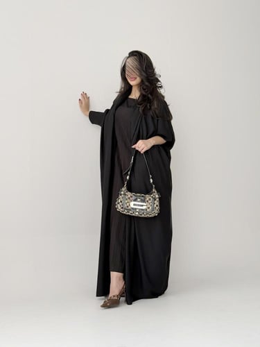 عباية كريب - اسود
