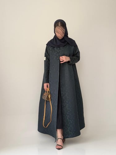 عباية تفته - كحلي مع اخضر