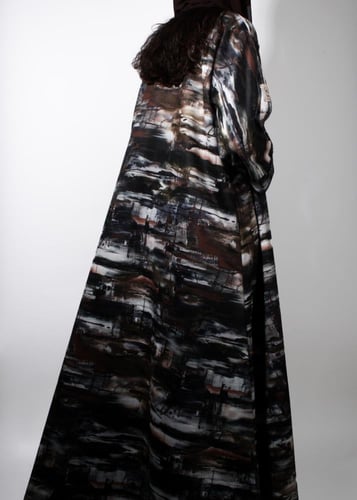 عباية صوف ستريتش - مشجر