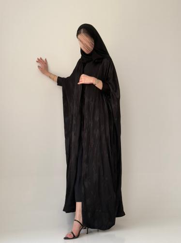 عباية كريب ناعم - اسود