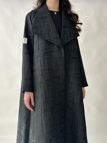 عباية تفته مخطط - اسود