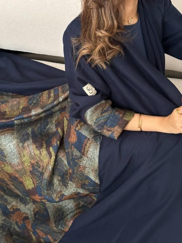 عباية لينن - كحلي مشجر