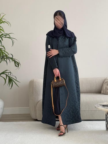 عباية تفته - كحلي مع اخضر