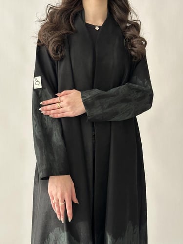 عباية شمواه - اسود مع اخضر