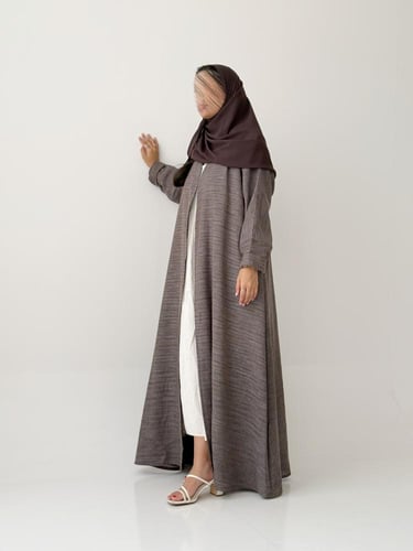 عباية لينن قطن - بني خيطين