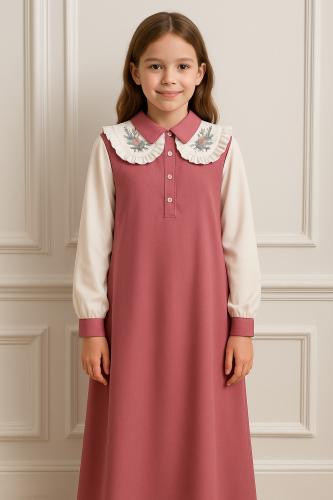 مريول مدرسي متصل ( قطعة واحده)