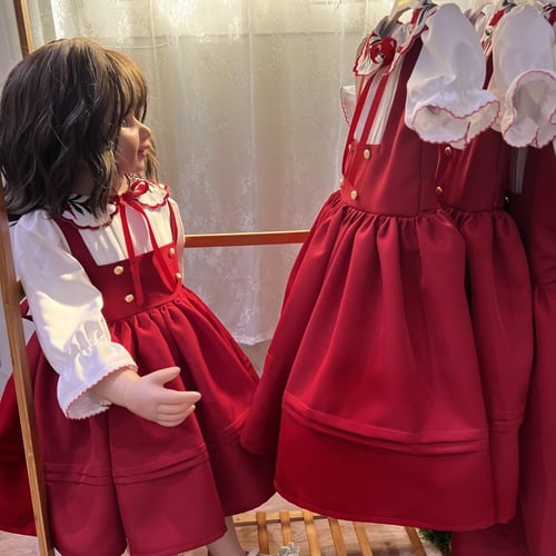 فستان احمر كلر تطريز