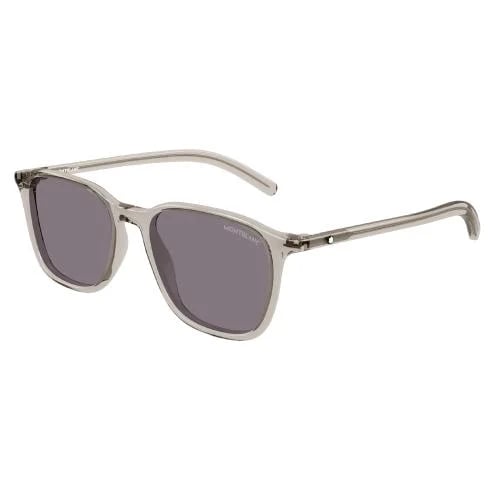 Montblanc Transparent Transparent Beige Sunglasses with Smoke Lenses Snowcap