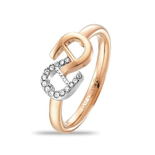 AIGNER Rose Gold and Silver Crystal Fashion Ring