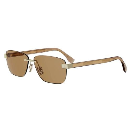 Fendi Sky Brown Rectangular Sunglasses