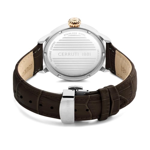 ساعة شيروتي 1881 بمينا اخضر متدرج و جلد طبيعي بني...