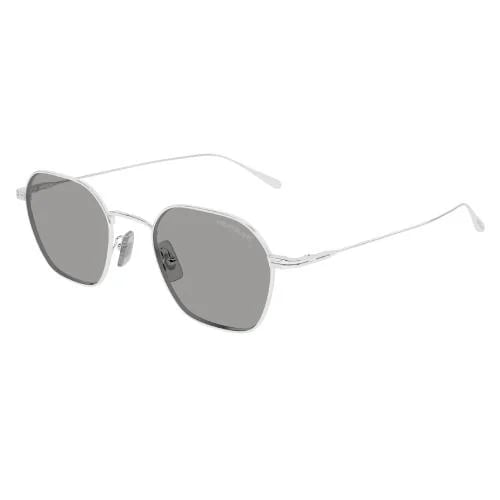 Montblanc Silver Sunglasses with Grey Lenses