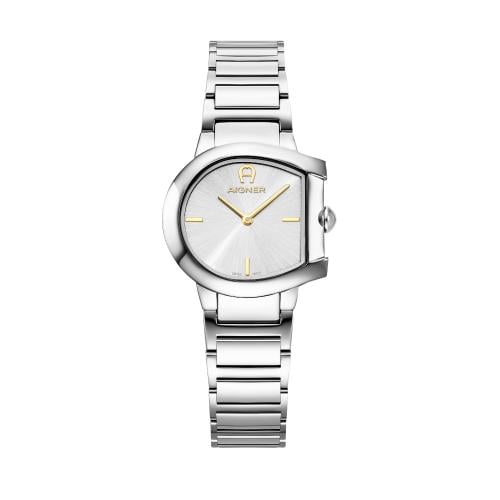 Aigner Lodi Silver Stainless-Steel Watch with Gold-Tone Details