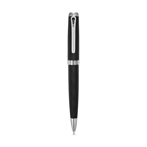 Cerruti 1881 Men's Pen – Black with Engraved Pattern and Silver Details