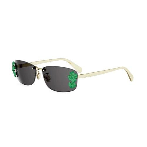 Dior Clover S1U Gold Rectangle Sunglasses