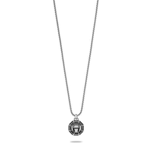 Aigner Adriano Silver-Tone Necklace with Black Oct...