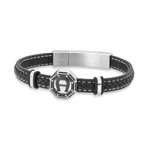 Aigner Adriano Black Leather and Stainless-Steel B...