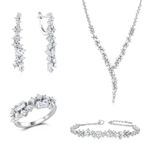 925 Sterling Silver Grove Set – Luxurious Design with Crystal Accents