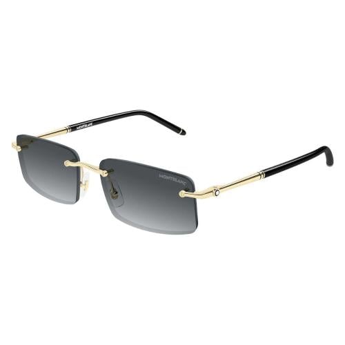 Montblanc Gold Rimless Sunglasses with Grey Gradient Lenses