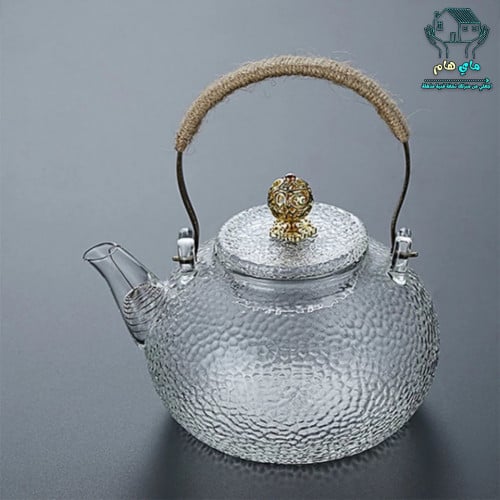 ابريق من زجاج البوروسيليكات الشفاف مموج ضد الحرارة...