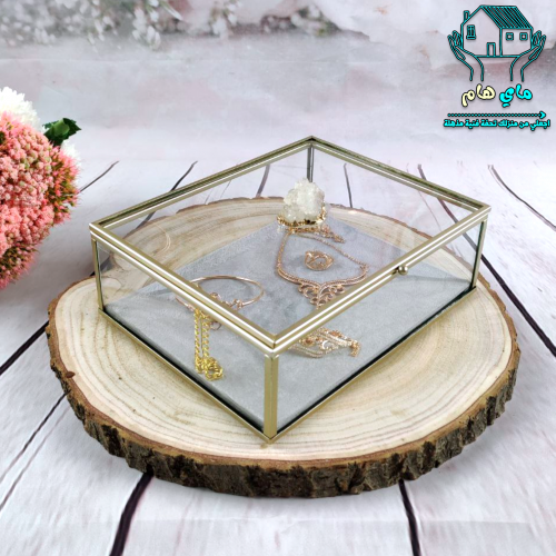 صندوق تخزين زجاج، متعدد الاستخدام للمجوهرات والفحم...