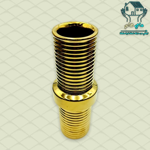 فازة ورود سيراميك ذهبي كبير، 27*8 سم