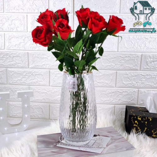 باقة ورد جوري صناعي أنيق مكون من 12 وردة ميني بالل...