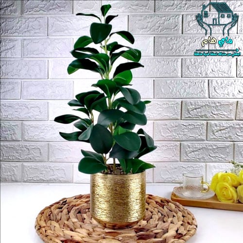 شجر صناعي بحوض سيراميك ذهبي أنيق مقاس كبير، 12*40...